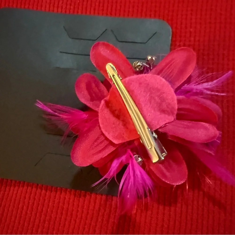 Pink Floral Hair Clip